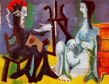 パブロ・ピカソ Painting - 芸術家とそのモデル L Artiste et Son Modele 3 1963 キュビズム パブロ・ピカソ